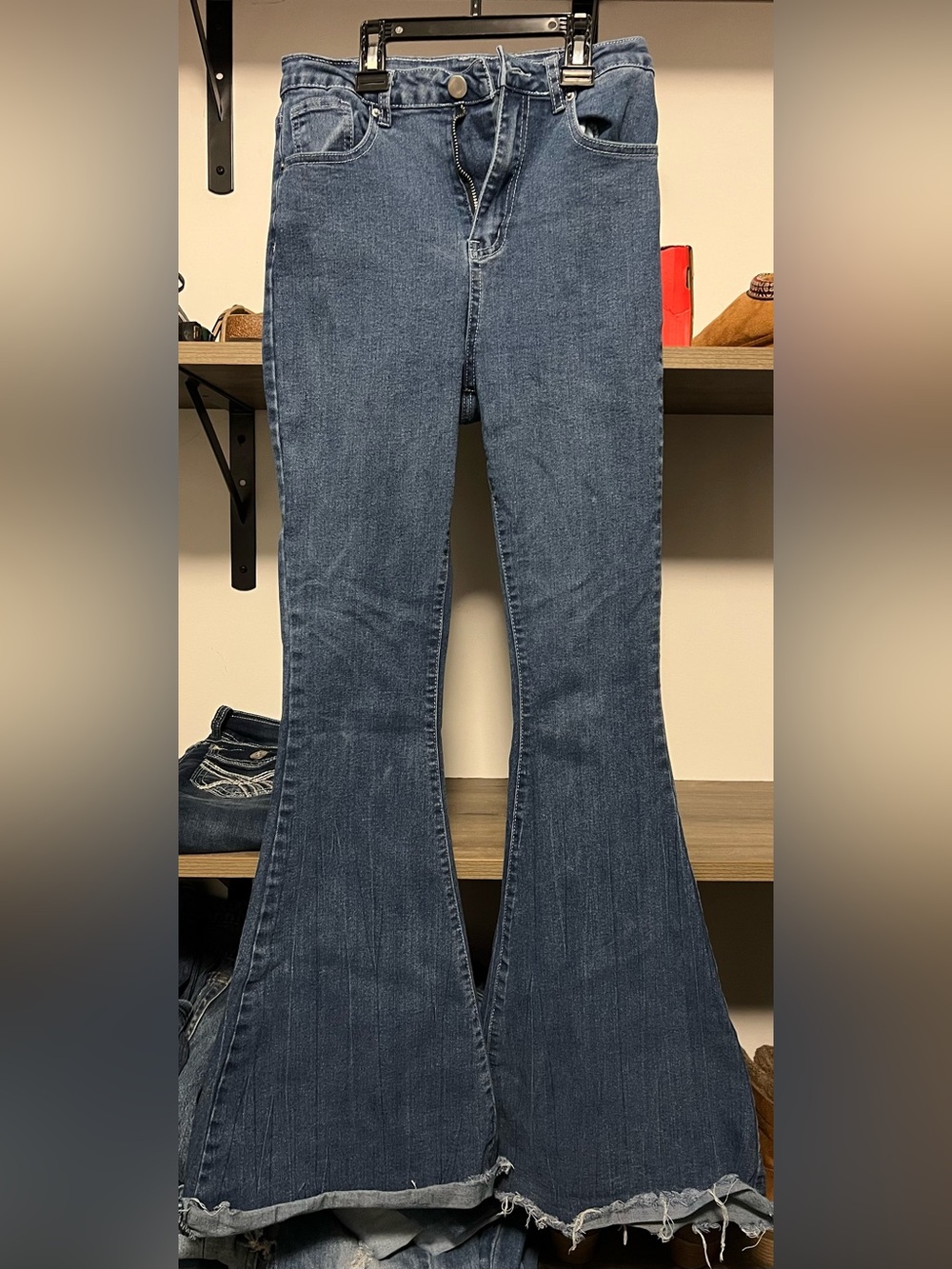 SHEIN Dark Blue Flare Jeans - Wide Leg Denim